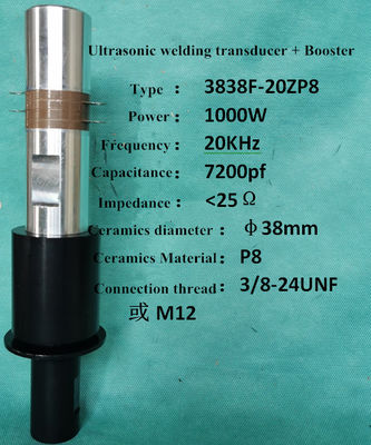 Piezoelectric Ceramische Ultrasone Omvormer van 1000W 20Khz