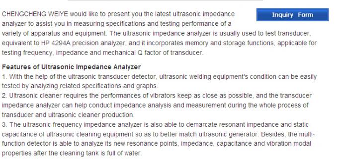 1khz - 1mhz Ultrasone Impedantieanalysator die Ceramische Piezoelectric Omvormer testen