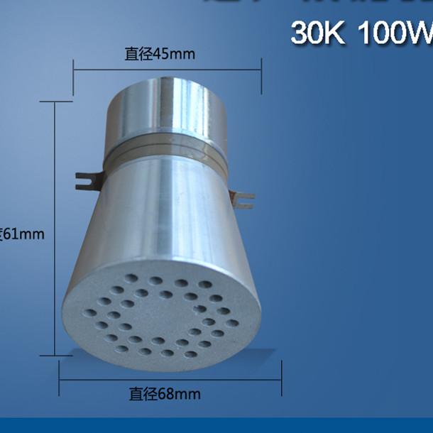 Lagere Frequentie de Ultrasone het Schoonmaken Lengte van de Omvormervibrator 100W 30K 61mm